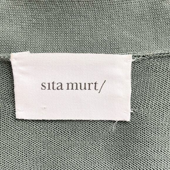 Sita Murt Long Cardigan in sage Green Lightweight 100% Cotton, Size EU 40 / US 8 - Picture 3 of 13
